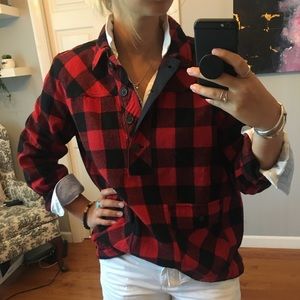 NWOT J. Crew Buffalo Check Popover size M